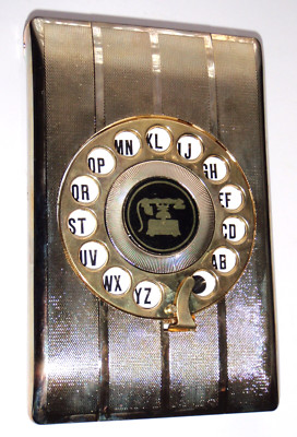 VTG Contact List Eagle Rotary Dial Pop-Up Goldtone Desktop Telephone Book Retro