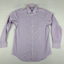 Charles Tyrwhitt Dress Shirt Mens 16-35 Blue Red Classic Fit Non Iron Button Up