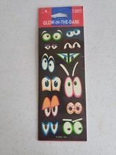American Greetings Glow In The Dark Stickers Halloween Eyes 2 Sheets Sealed
