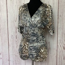 Vintage 90s Taboo Women's M Medium Made In USA Top Split Sleeve Stretch Ruched