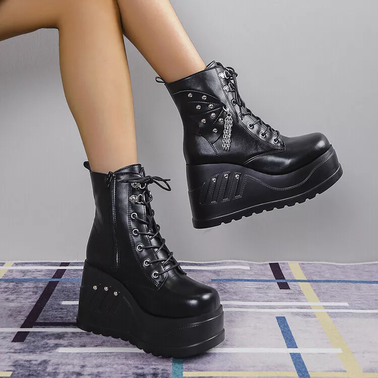Womens punk sales combat boots