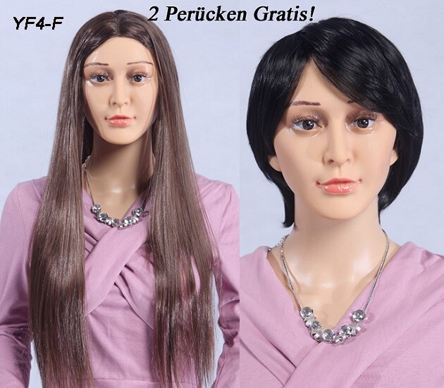 Dicunoy 2er-Set Glatzen-Mannequin-Köpfe – Aus Weichem PVC, 29 Cm Hoch, Für Perücken & Display