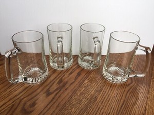 Beer Mugs Stein Clear Glass Luminarc Set of 4