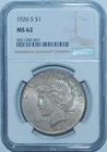 1926 S NGC MS62 VAM-4 Dot On Reverse Top 50 Peace Silver Dollar