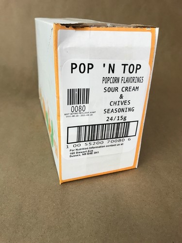 Sour Cream & Chives Pop N Top Popcorn Seasoning Powder 24x15g Pouches Snack - Picture 2 of 4