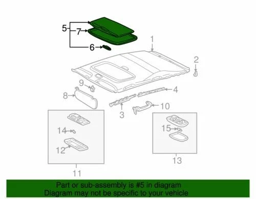 Conjunto de parasol de techo genuino GM 2003-2008 Pontiac Vibe Base GT 1,8 L 88973165 Foto 2 de 2