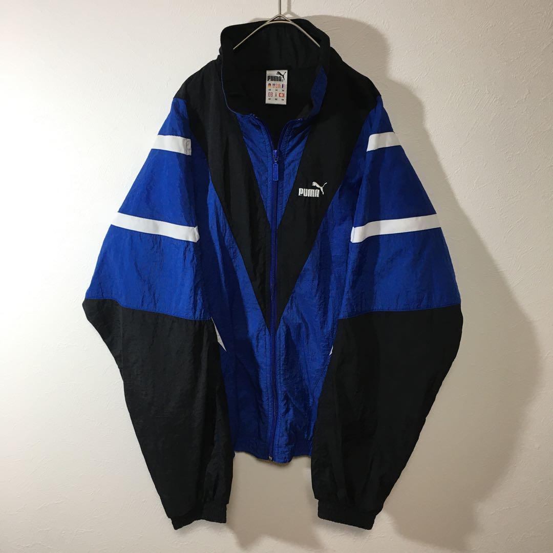 Vintage 90s PUMA light Outer blue Nylon jacket Size M from