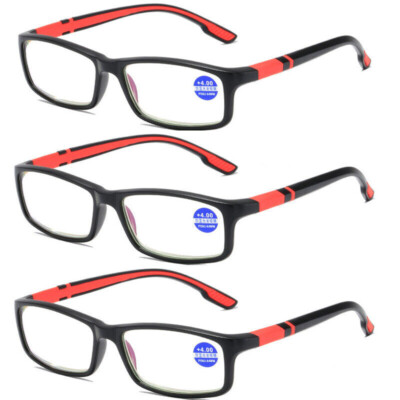 3 Pack Rimless Blue Light Blocking Reading Glasses 1.0 to 4.0 Diopter for Men