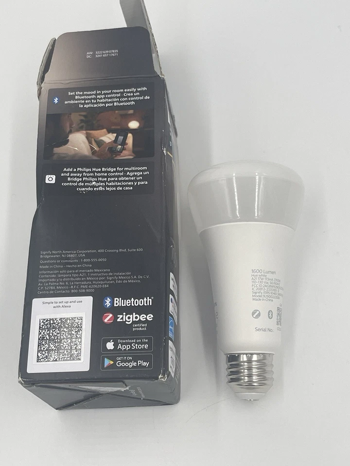 Philips Hue Smart 100W A21 LED Bulb Soft Warm White Light Control With Hue App - Image 2 of 4