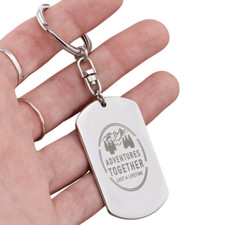 Engraved Dog Tag Keychain - Adventures Together Last A Lifetime