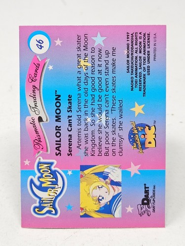 Sailor Moon 1997 Dart Prismatic #46 Serena Can't Skate - Picture 2 of 2