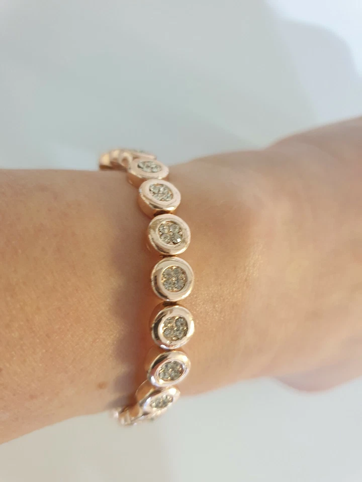 Brazalete chapado en oro con piedras Foto 3 de 4