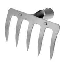 5 Teeth Garden Rake Head Galvanized Manganese Steel without Handle Silver Tone