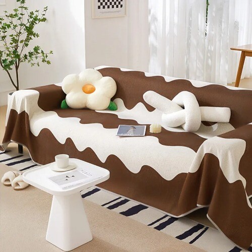 Chenille Sofa Towel Universal Double-side Lines Sofa Cover Throw Blanket Towel - Zdjęcie 14 z 18