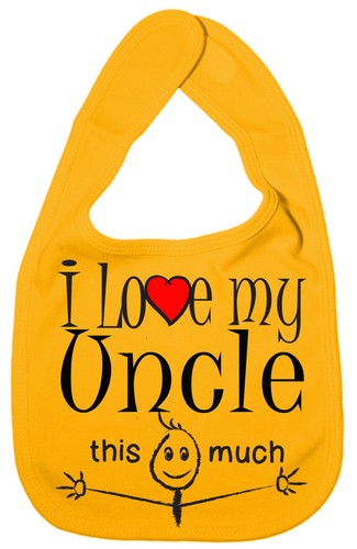 Uncle Baby Bib "I Love My Uncle this much" Niece Nephew Gift - Imagen 6 de 12