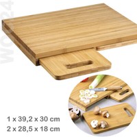 3-Tlg. Set Schneidebrett Servierbrett Bambus Holz Tranchierbrett Schneid Brett