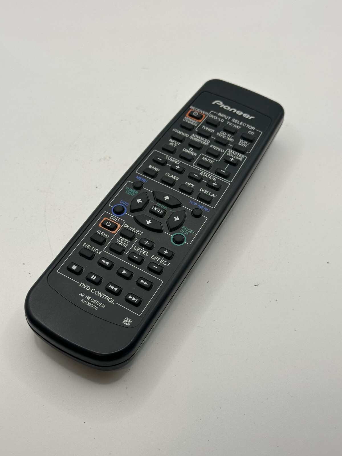 Pioneer XXD3038 Remote Control Black Wireless Infrared Ergonomic for AV Receiver