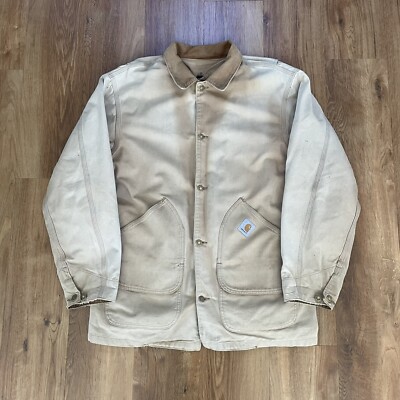 Carhartt Vintage Canvas Chore USA Work Lined Jacket Workwear Coat XL