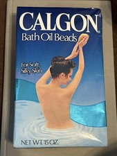 CALGON Bath Oil Beads New With Aloe Vera 15 oz Vintage Nude Lady Cover NOS Rare