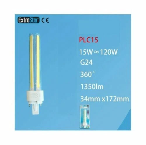 Lampadina LED G24 15W luce fredda 1350 lm 6500K risparmio energetico ExtraStar - Immagine 2 di 2