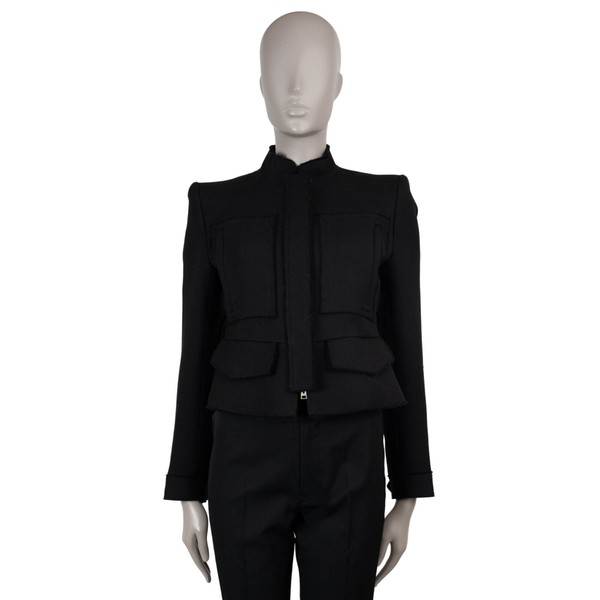 71847 authentischer TOM FORD Blazer Jacke schwarz Wolle UTILITARIAN TWILL 38 XS