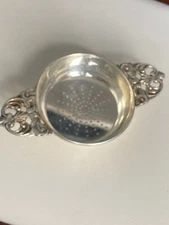 ORNATE ITALIAN 800 SILVER  TEA STRAINER