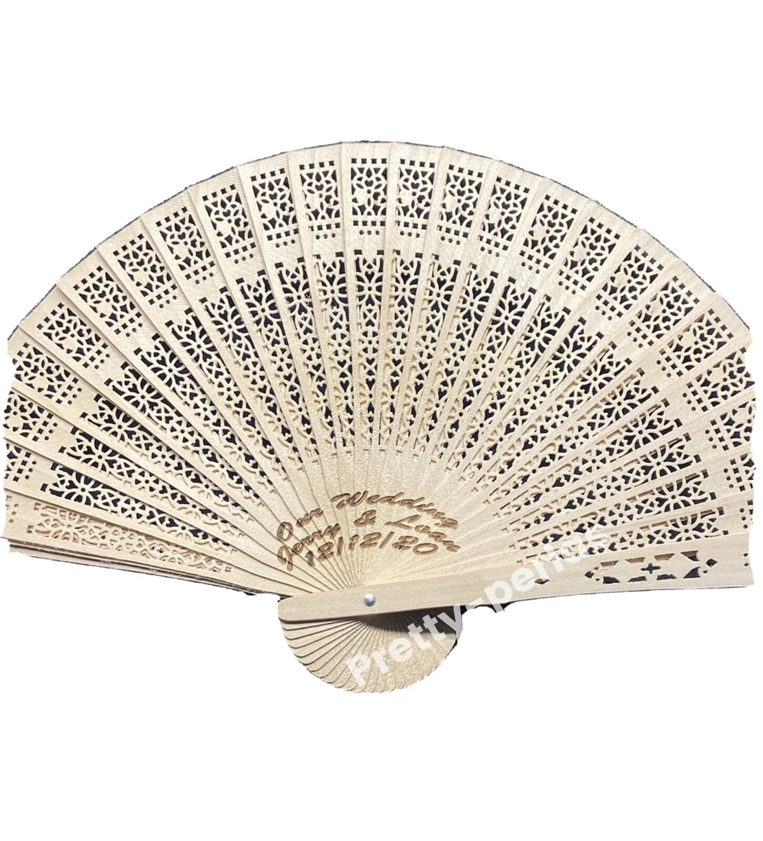 3 Personalized Sandalwood Fans Mother s Day Birthday Laser