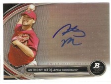 ANTHONY MEO CERTIFIED AUTOGRAPH ROOKIE 2013 BOWMAN PLATINUM ARIZONA DIAMONDBACKS