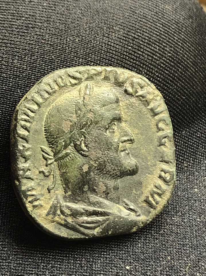 ancient roman coin Maximinus I 235-238 A.d. Ae Sestertius Nice Bronze Ancient - Image 2 of 4