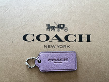 COACH Logo New York Hang Tag Charm Purse with Chain in Suede Leather 2'' x 1"