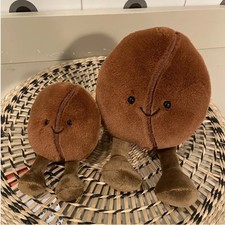 Jellycat Amuseable Coffee Bean Bag Charm Plush Keychain Cute Soft Toy Dust Bag
