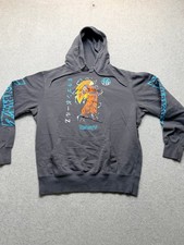 Dragon Ball Z Goku Hoodie Pullover Mens L Gray Super Saiyan 3 Graphic Japanese