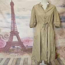 Who What Wear Tan Buttoned Tie Front Sundress Sz S