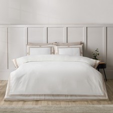 Image of Catherine Lansfield So Soft Mono Panel Duvet Cover Bedding Set Natural