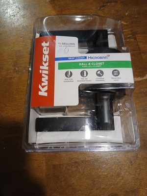 Kwikset Hollis Round Rose Passage Hall/Closet Non-Locking Door Lever Matte Black