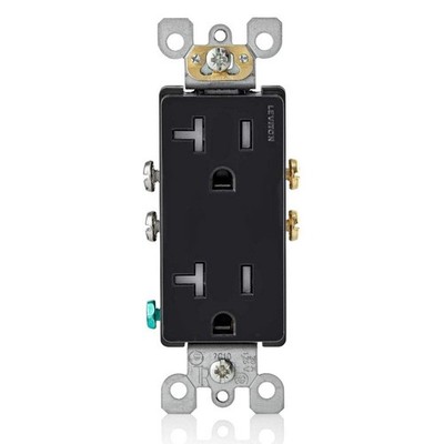 Leviton 20 Amp Decora Tamper-Resistant Duplex Electrical Wall Outlet, T5825-E...