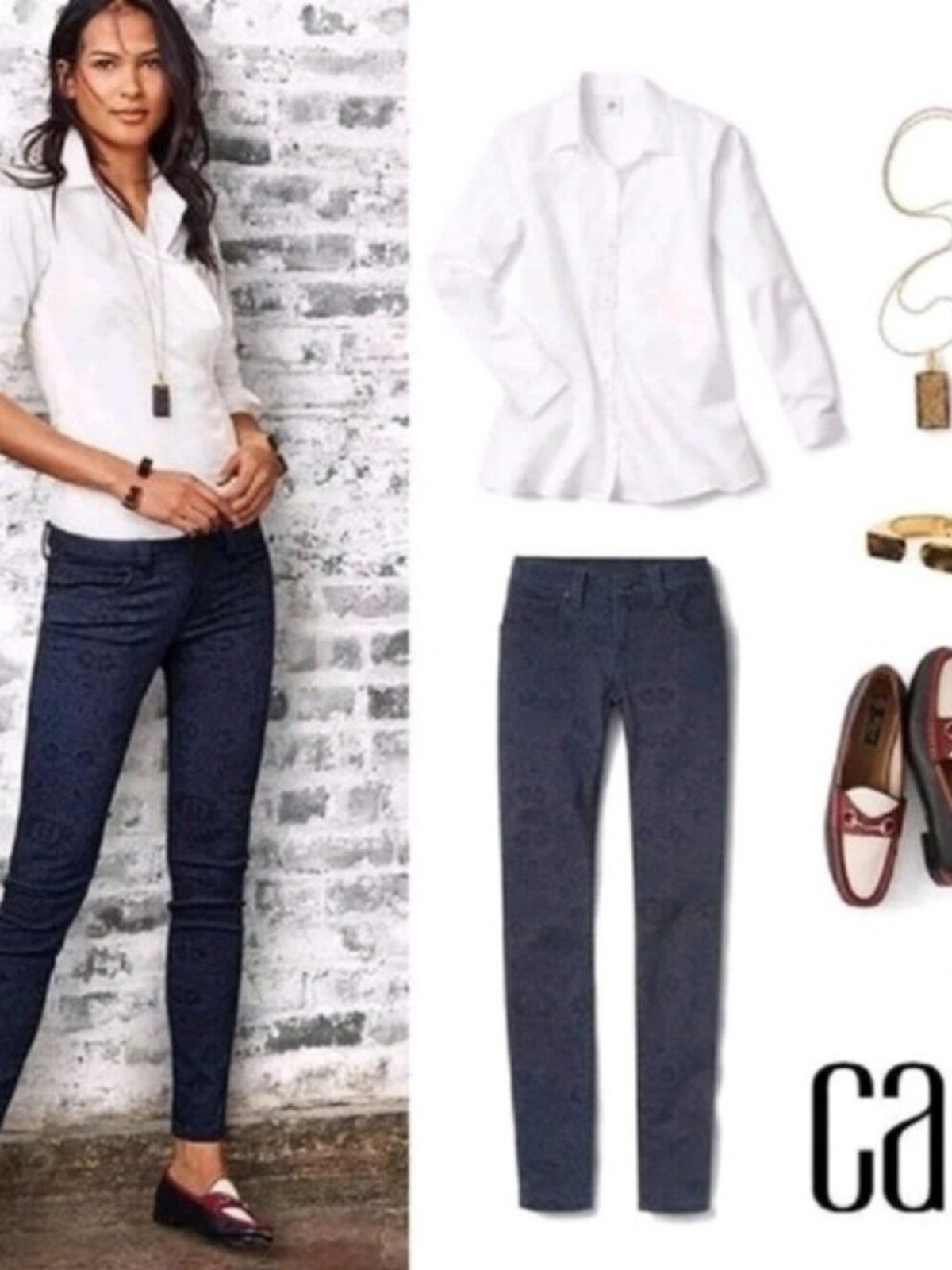 CAbi #3291 It's A Wrap White Button Down Blouse Size Woman's Medium