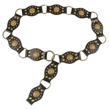 Women Decorative Belt Hook Buckle PU Belt Rivet Studded Belt Vintage Waistband