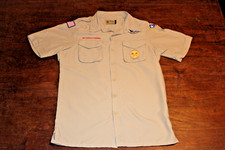 Boy Scouts of America BSA Men's Shirt Tan Small Vented Poly Microfiber Sewn Patc