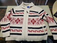 Pendleton Westerly Cowichan Full Zip Wool Knit Sweater XL Vintage Big Lebowski