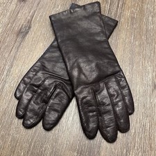 Fownes Brown Leather Gloves Women's Size 8 Pin Holes See Pictures Vintage