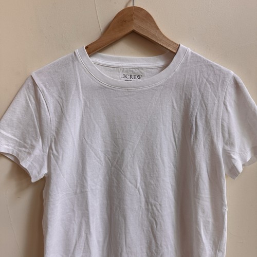 T-shirt donna J Crew bianca vintage jersey manica corta girocollo cotone taglia S - Foto 4 di 10