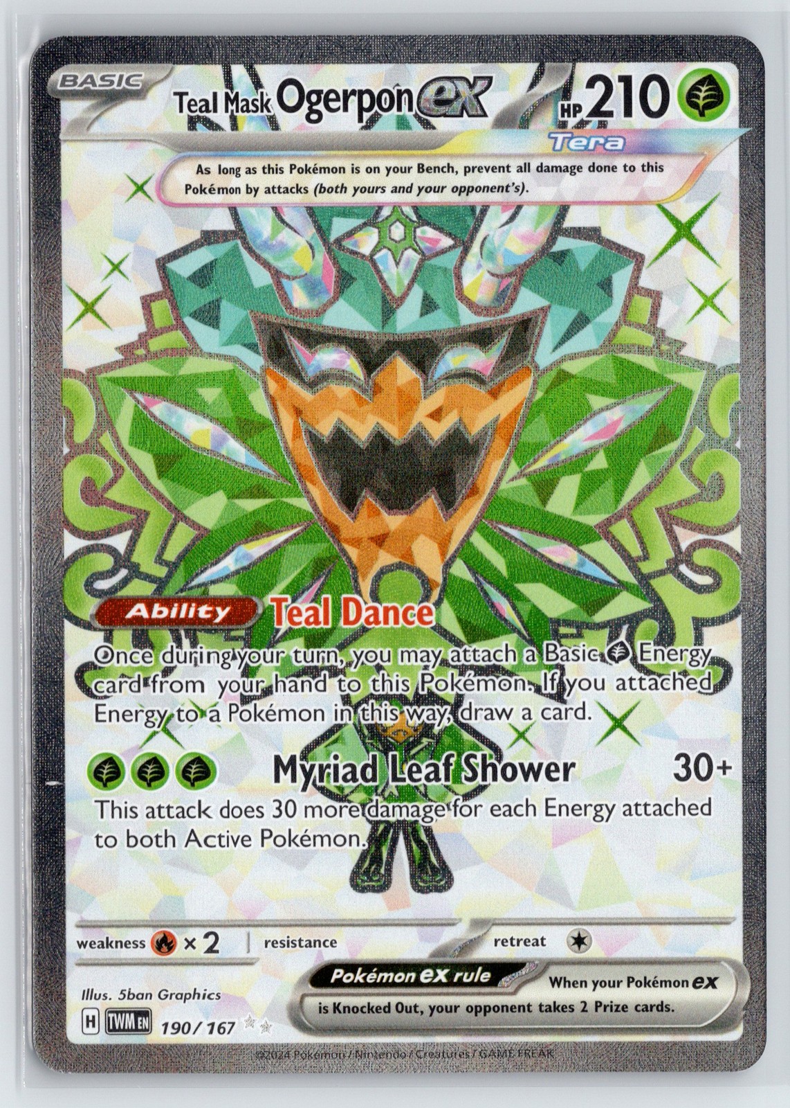 Pokemon SV06: Twilight Masquerade #190/167 Teal Mask Ogerpon ex NM