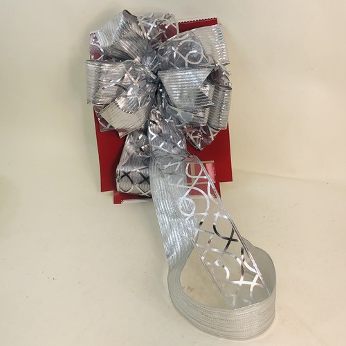 Paquete grande de arco con borde de árbol de Navidad con remolino plateado decoración de boda - Imagen 9 de 11