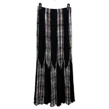 Vintage Longhorn Niver Western Elastic waist Long Maxi skirt size medium plaid
