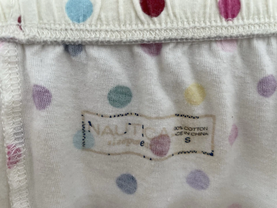 Nautica Women's Colorful Rainbow Polka Dot Cotton Adjustable Sleepwear Cream S - Image 2 of 4