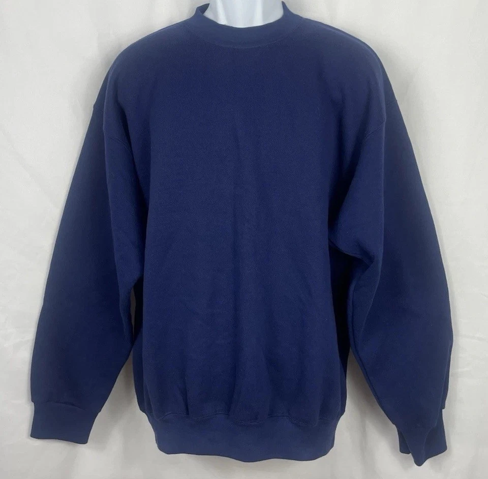 Vintage 90s Tultex Superweight Navy Blue Crewneck Sweater Men’s XL Made In USA - Image 2 of 4