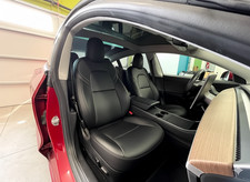 Clazzio Pvc Black Custom Tailored Seat Covers For 2019-2024 Tesla Model Y