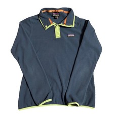 Patagonia Women  s Fleece Pullover Micro D Snap-T Size Small Blue Green