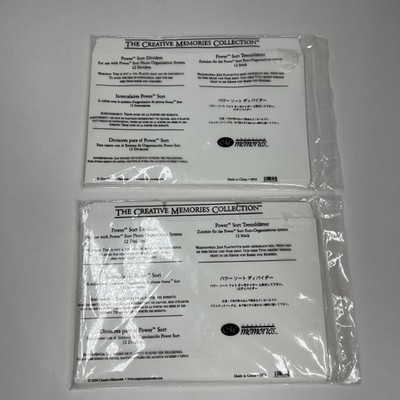 Creative Memories Power Sort Dividers Pack of 12 New 2 Packs